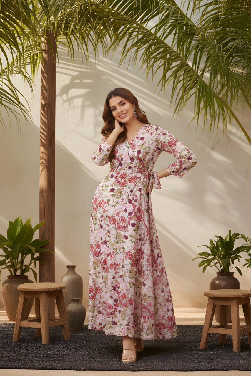 White Georgette Dress Kalyanja Fashion